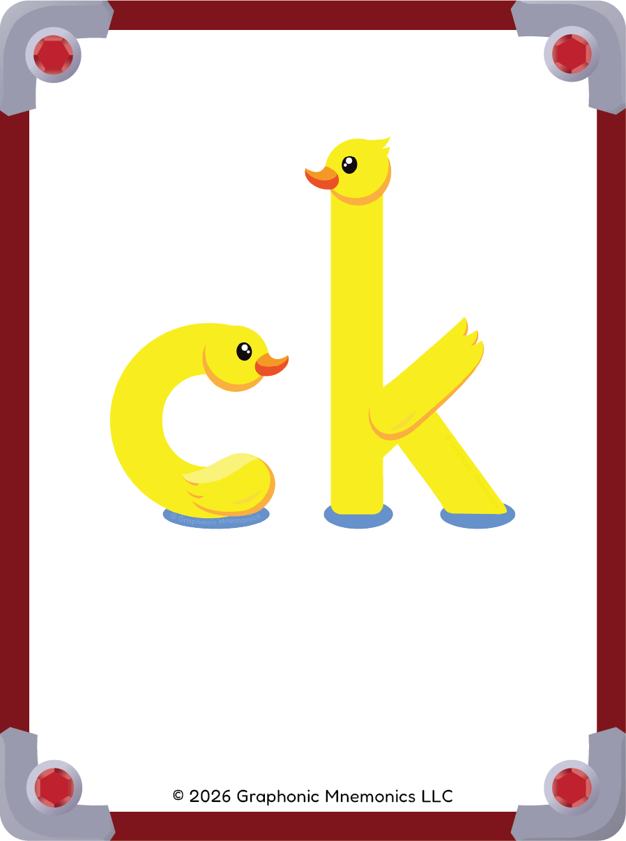The ck digraph as an embedded picture mnemonic — Phonic Forge by Graphonic Mnemonics